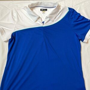 Ladies Golf Shirt Two Tone Size M
